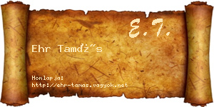Ehr Tamás névjegykártya